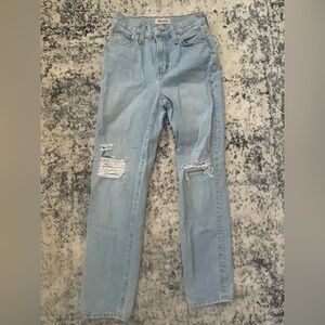 Women's Light Blue Distressed Jeans